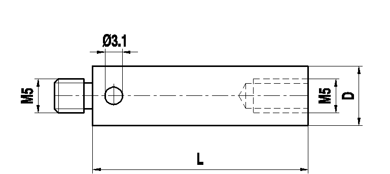 M5 титановый удлинитель щупа, L 25 мм, D 18 мм, для систем ZEISS A-5555-0147