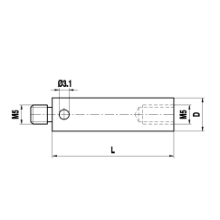 M5 титановый удлинитель щупа, L 90 мм, D 11 мм, для систем ZEISS A-5555-0158