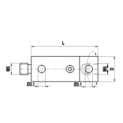 M5 титановый поворотный переходник, L 29 мм, для систем ZEISS A-5555-0713