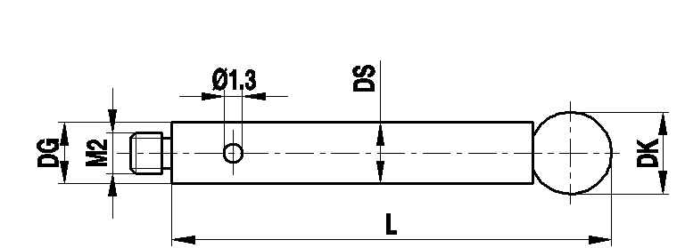 M2 рубиновый шарик Ø4 мм, стержень из нержавеющей стали, L 42 мм, ML 42 мм, для систем ZEISS A-5555-2472